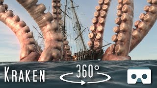 360 Kraken eats a Ship: Virtual Reality Sea Monsters scary 360 Video for VR Box, Oculus Go, Gear VR screenshot 5