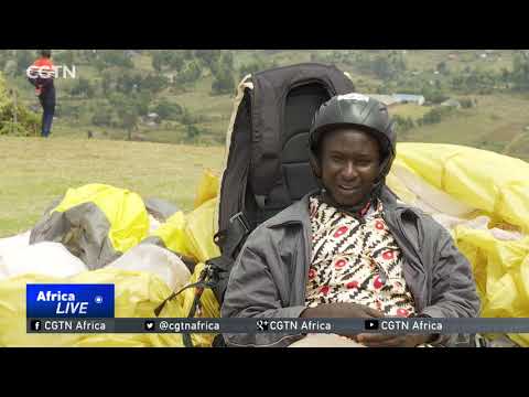 Locals in Kenya's Rift Valley region take up paragliding