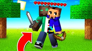 MINECRAFT pero COMPARTIMOS EL INVENTARIO Y CORAZONES 😱