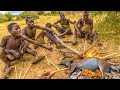 Full documentary of hadzabe tribe men hunting wild animals and cooking delicious baboon barbeque