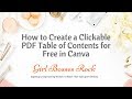 How to Create a Clickable Table of Contents PDF Using Canva