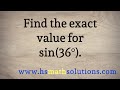 Understanding the Sine of 36 Degrees
