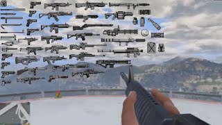 All dlc weapons of gta v in first version view in 100 seconds #gta5