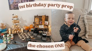 FIRST BIRTHDAY PARTY PREP | first birthday theme ideas | harry potter the chosen ONE