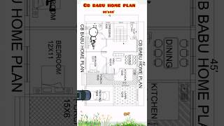 45 x 30 house plan design | 1350 house plan design | 2BHK house plan design with parking| home