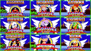 20 NEW PLAYABLE CHARACTERS in Sonic 1 😊 Sonic hacks & mods Gameplay