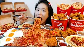 I Ate A HUGE Jollibee Platter! (Extremely Satisfying Big Bites Mukbang ASMR)