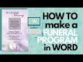 How To Make A Funeral Program In Word