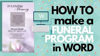 How To Make A Funeral Program In Word - Youtube