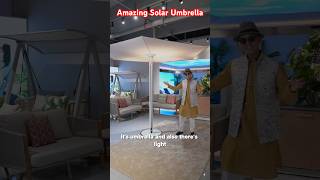 One amazing umbrella with solar panels and secret in the pole#umbrella#outdoor#furniture&amp;sourcing