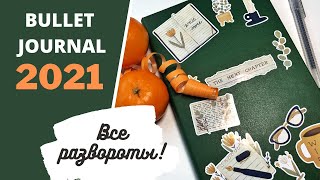 BULLET JOURNAL НА 2021 ГОД! ОБЗОР ВСЕХ РАЗВОРОТОВ.