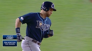 TB@NYY: Loney uncorks one deep to right-center field