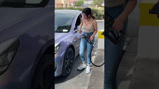 Girl Tries Putting Gas In Tesla Pt 8