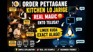 🍽️ Order Pettagane Kitchen Lo Jarige Magic 😳 | Linux Easy Explanation Telugu
