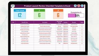 Product Launch Review Checklist in Excel