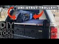 How To make a Unistrut Tool Slider for Work Truck! New HVAC Truck Project! Episode 5. DIY Trolley