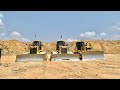 Best Dump Truck Bulldozer Working - BulldozerPushing Soils&amp;Dump Truck Unloading Soils