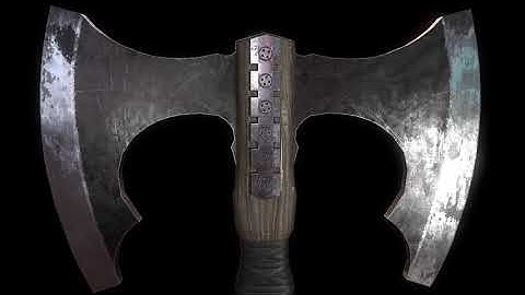 3D Double Sided Battle Axe - Maya - Substance Painter