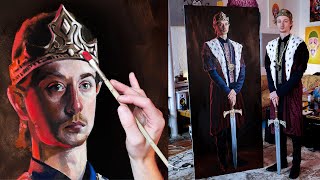 6ft Self Portrait Dressed as King Arthur! | 100 Hour Painting