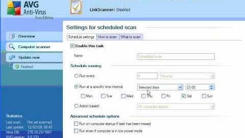 AVG Schedule Scans