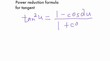 power reduction formula for tangent