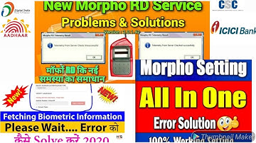 Morpho rd service setup all in one aayushman,pan,pmg-Disha,digipay 100% 2020