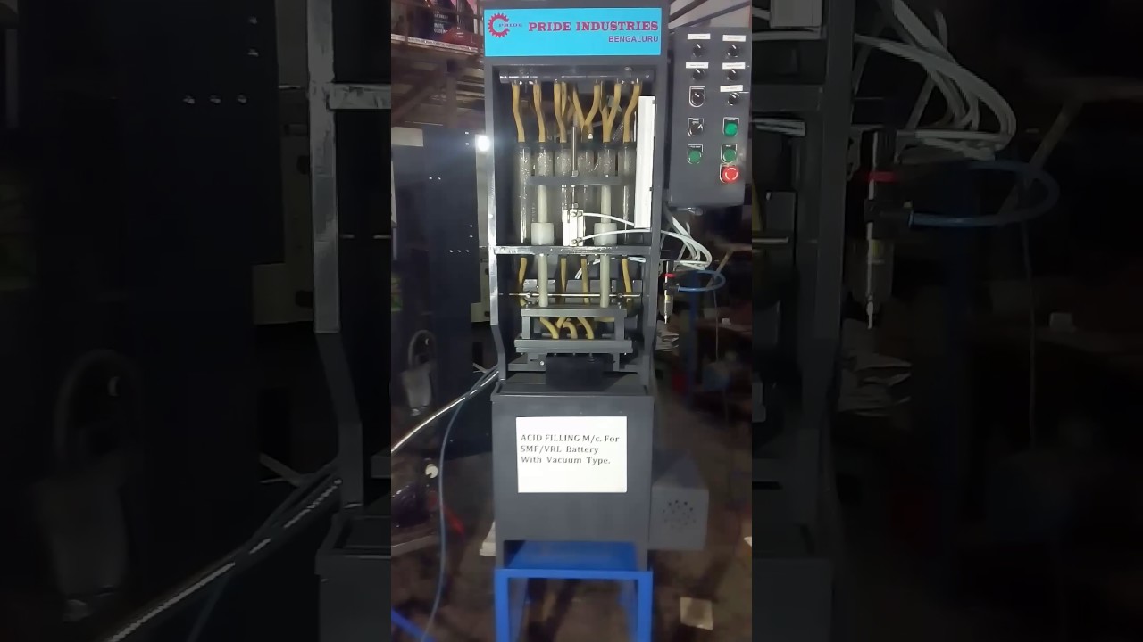 Acid Filling machine for SMF/VRLA BATTERIES with vacuum Filling YouTube