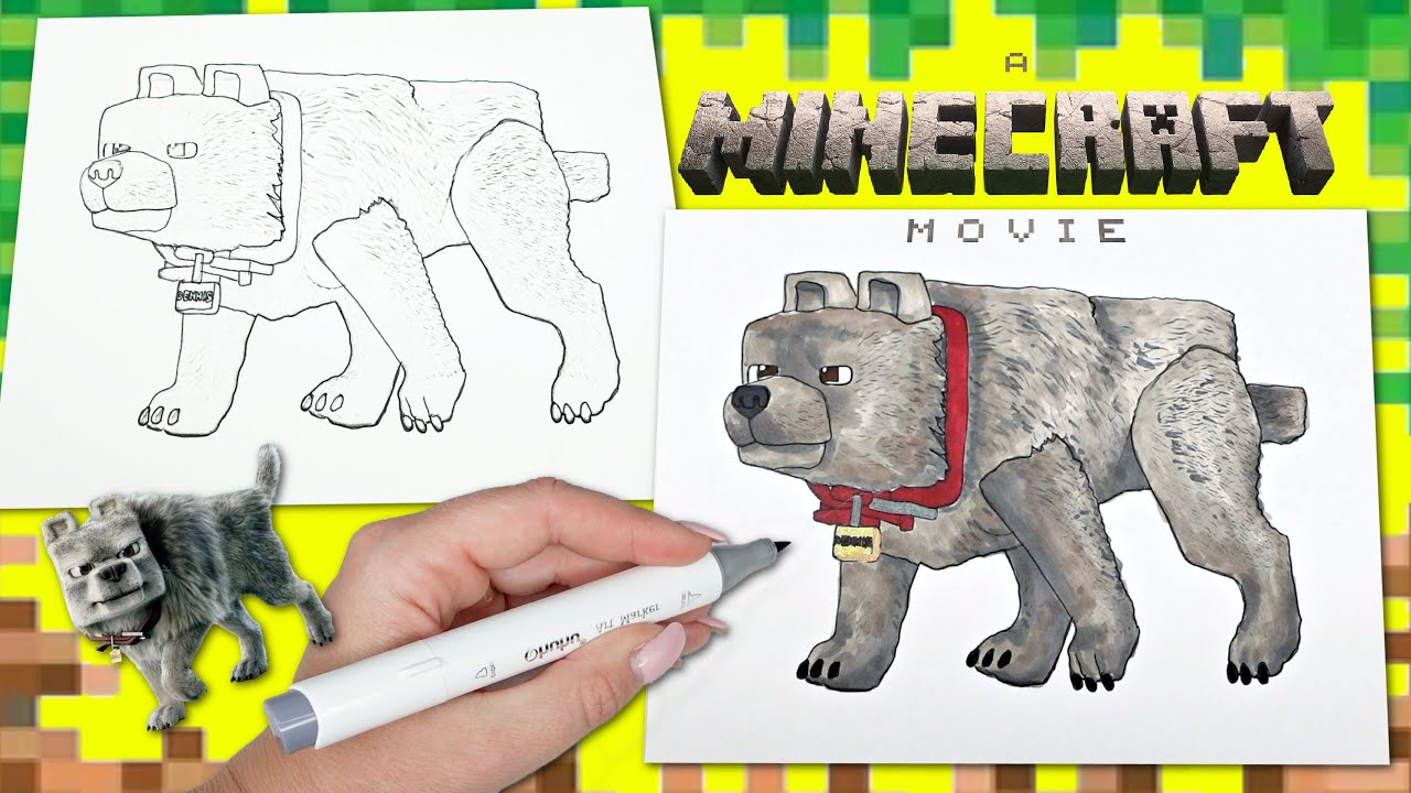 A Minecraft Movie Coloring Dennis the Wolf - YouTube