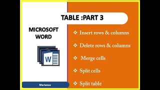 MS WORD: TABLE PART-3