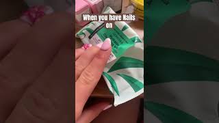 When you have Nails on #preppy #bubbleskincare #cosmetics #nails #simplenails #nailbook