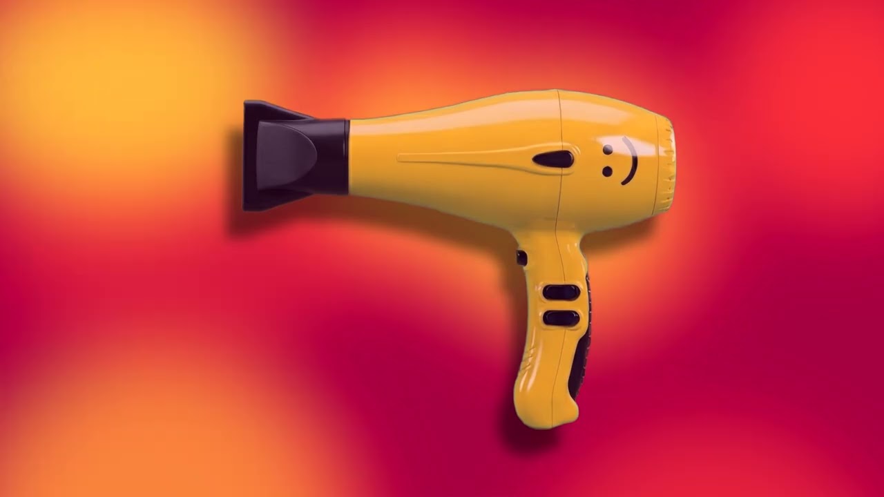 Yellow Hair Dryer White Noise | 3 Hours Lava Lamp | Sleep, Baby