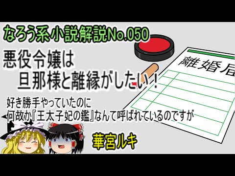 No.050「悪役令嬢は旦那様と離縁がしたい！好き勝手やっていたのに何故か『王太子妃の鑑』なんて呼ばれているのですが」ＷＥＢ版　ゆっくり解説　ラノベ、なろう小説