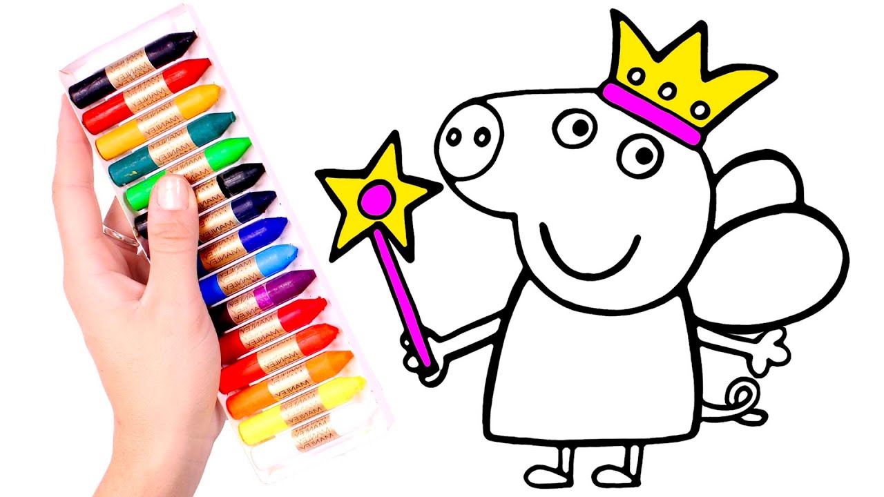⁣Dibuja y Colorea a Peppa disfrazada de Hada 🐷🧚‍♀️ Como dibujar