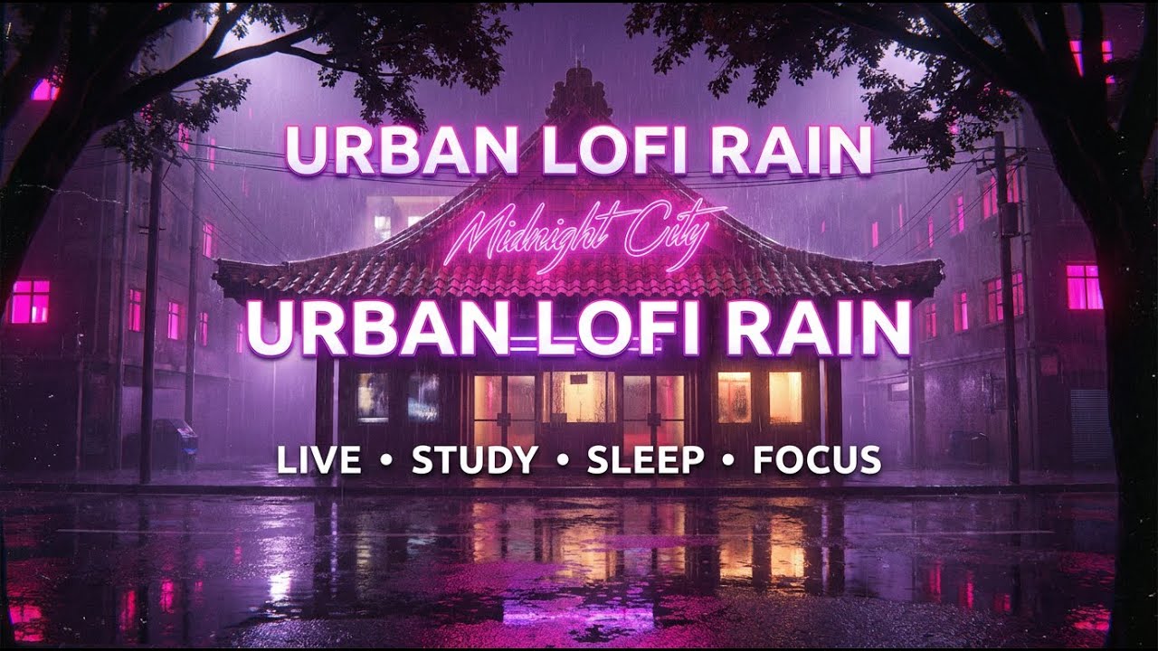 Lofi Songs with Rain in the Background 💜 Urban Chill for Study & Sleep