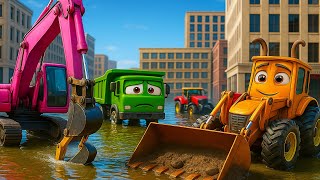 Excavator Fixing the Underground Pipe After the Flood! 🚜💦 | CONSTRUCTION VEHICLES