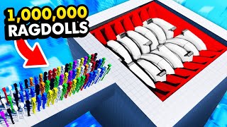 1,000,000 RAGDOLLS vs WORLD'S BIGGEST SHREDDER (Fun With Ragdolls: The Game Funny Gameplay)