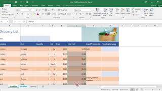 Excel 4 Segment 2 – AutoSum and Average Functions