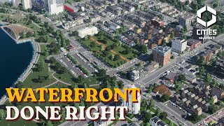 Realistic Waterfront: Building a Cultural District &amp; Stadium in Cities Skylines 2