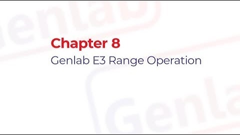 Genlab Controller E3 Range Operation Chapter 8