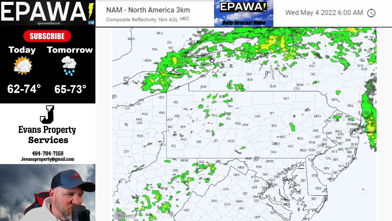 Daily forecast video for Tuesday May 3rd, 2022