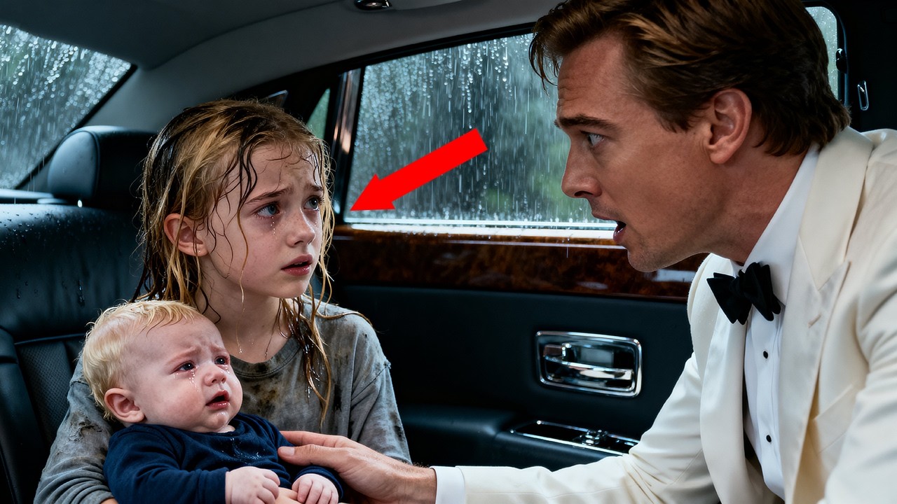 Poor Girl Clings to a Billionaire’s Car Begging Shelter for Sick Brother—He Steps Out in Tears...