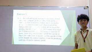 LOPEZ PROJECT 1 - LINEAR PROGRAMMING - SIMPLEX MAXIMIZATION CONTAINING EQUAL SYMBOL
