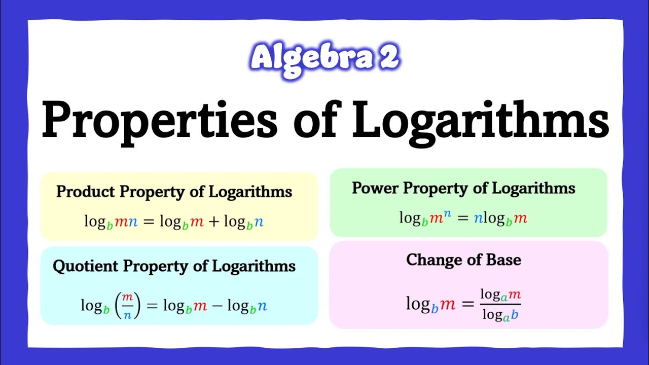 📝 Properties of Logarithms 📚 | Algebra 2 | Math Boost Camp - YouTube