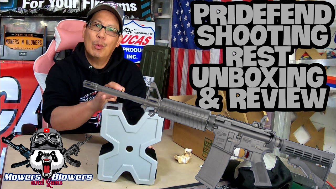 PRIDEFEND PORTABLE UNIVERSAL RIFLE PISTOL PRACTICE SHOOTING RANGE REST WEIGHED BLOCK UNBOXING REVIEW
