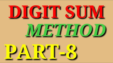 Application of digit sum method part-8 || sri pragna