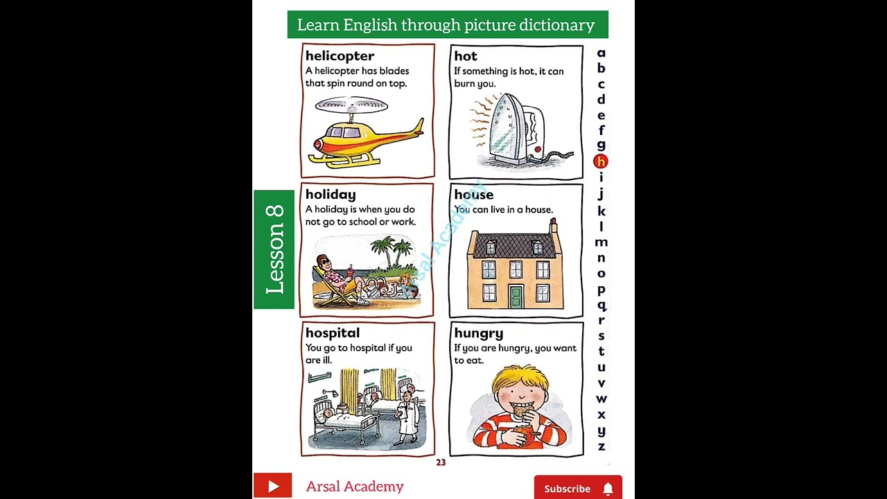My Oxford Reading Tree Dictionary | H for hen | H words with pictures 