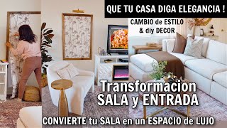 IDEAS para DECORACIÓN ELEGANTE de SALA y ENTRADA | Transformación DE LUJO con LOS MEJORES TRUCOS !