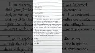 Famous How to write a JOB Application || JOB Application  #shorts Profile