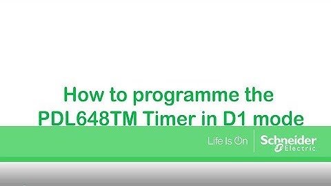 How to programme the PDL648TM Timer in D1 mode