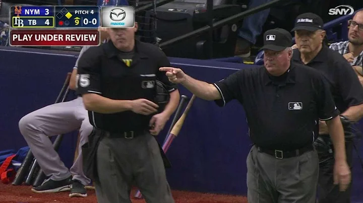 NYM@TB: Rays challenge hit-by-pitch call in 9th